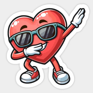 Dabbing Heart Sticker